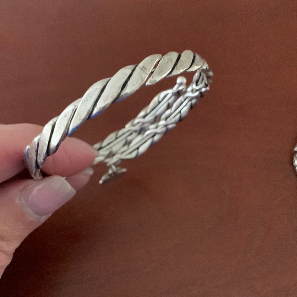 Alex and Ani  vintage silver wrap bracelet